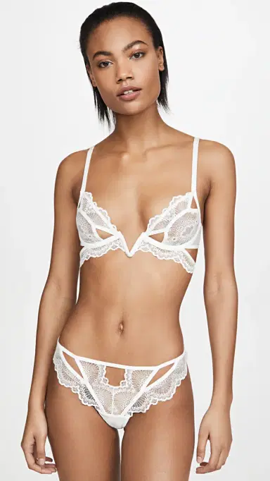 Thistle and Spire Kane Cutout V Wire Bra Ivory 34A | Thumbnail 2