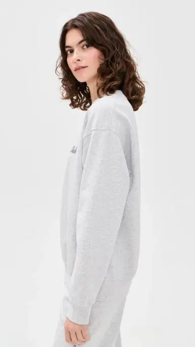 Sporty & Rich New York Health Club Crew Neck Sweatshirt Heather Gray | Thumbnail 4