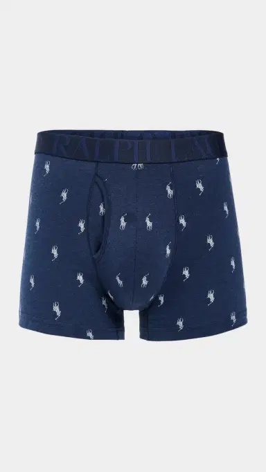 Polo Ralph Lauren Underwear Stretch Classic Fit Trunks 3 Pack Pale Royal/Monroe/Blue aturn | Thumbnail 3
