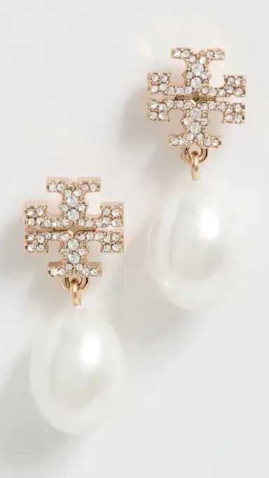 Tory Burch Moondance Pearl and Pavé Drop Earrings | Thumbnail 2