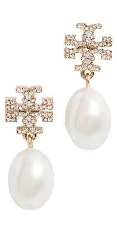 Tory Burch Moondance Pearl and Pavé Drop Earrings | Thumbnail 1