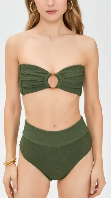 Montce Tori Bandeau Bikini Top Olive Micro crunch | Thumbnail 2 Montce Tori Bandeau Bikini Top Olive Micro crunch | Thumbnail 2