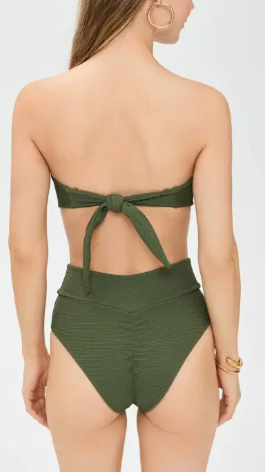 Montce Tori Bandeau Bikini Top Olive Micro crunch | Thumbnail 3 Montce Tori Bandeau Bikini Top Olive Micro crunch | Thumbnail 3
