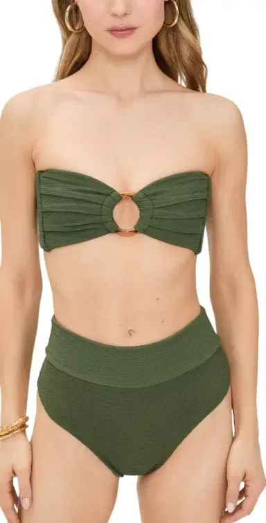 Montce Tori Bandeau Bikini Top Olive Micro crunch | Thumbnail 1 Montce Tori Bandeau Bikini Top Olive Micro crunch | Thumbnail 1