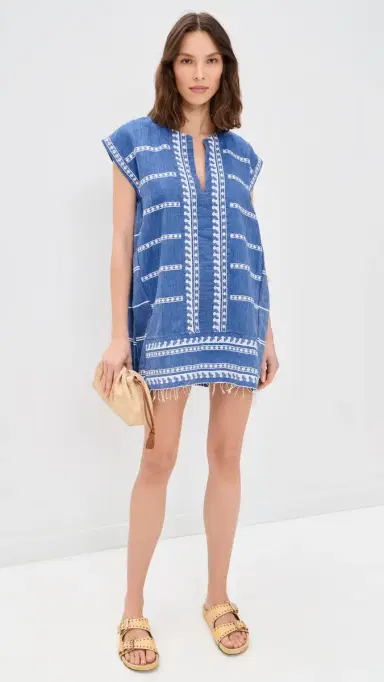 Lemlem Elina Caftan Tebibi Blue S | Thumbnail 5