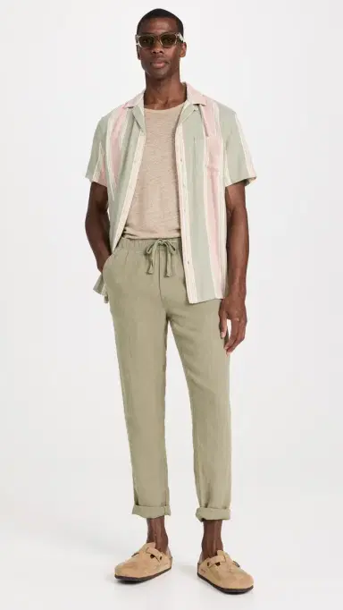 Faherty Linen Drawstring Pants Canyon Olive | Thumbnail 5 Faherty Linen Drawstring Pants Canyon Olive | Thumbnail 5
