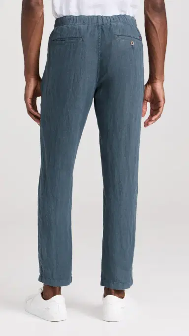 Faherty Linen Drawstring Pants ook Out Navy | Thumbnail 3