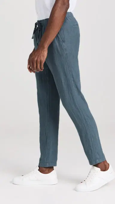 Faherty Linen Drawstring Pants ook Out Navy | Thumbnail 4
