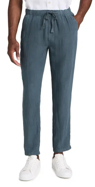 Faherty Linen Drawstring Pants ook Out Navy | Thumbnail 1