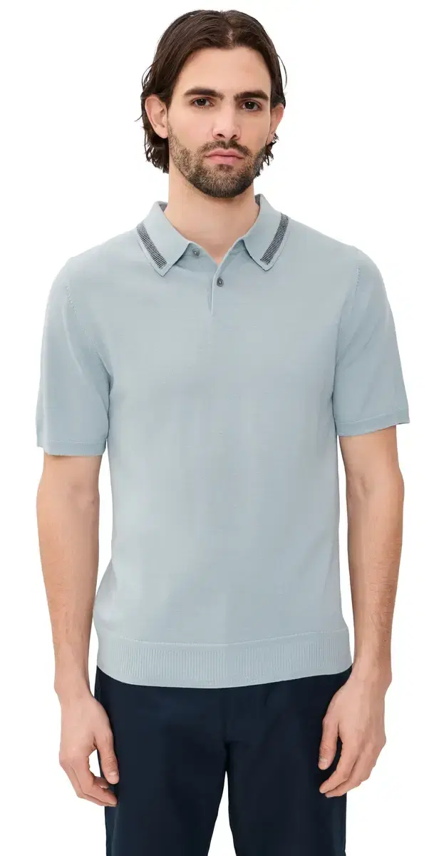 Short Sleeve Sweater Polo ight Blue
