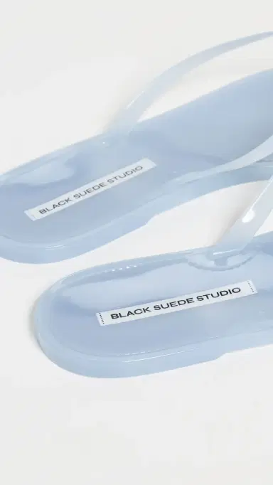 Black Suede Studio Crystal Jelly Flip Flops Baby Blue 35/36 | Thumbnail 4
