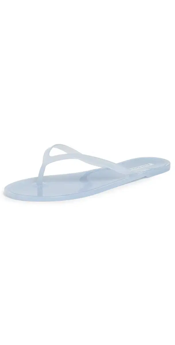 Black Suede Studio Crystal Jelly Flip Flops Baby Blue 35/36