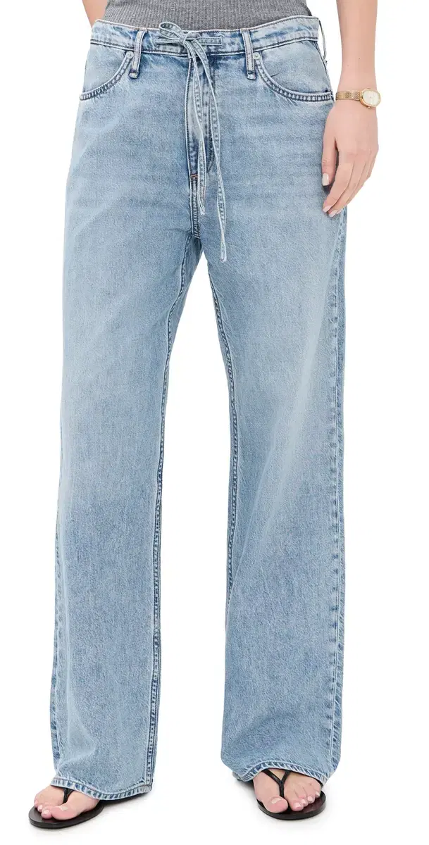 Featherweight Phoebe Drawstring Wide Jeans Everglade