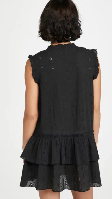 Playa Lucila Eyelet Coverup Dress Black S | Thumbnail 3
