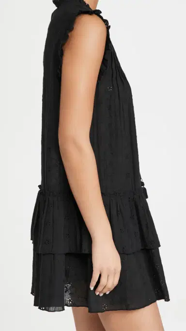 Playa Lucila Eyelet Coverup Dress Black S | Thumbnail 4