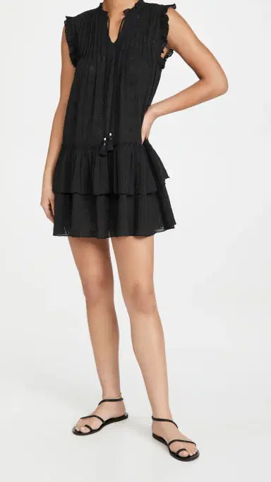Playa Lucila Eyelet Coverup Dress Black S | Thumbnail 5