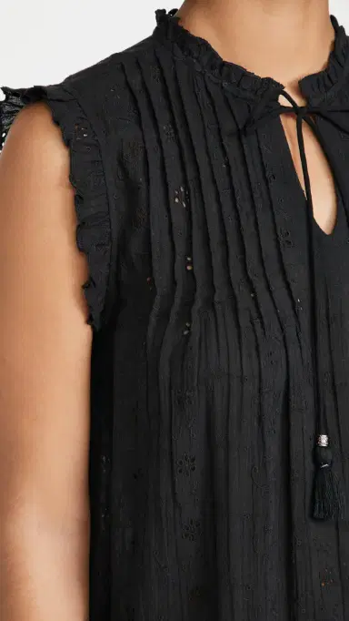 Playa Lucila Eyelet Coverup Dress Black S | Thumbnail 6