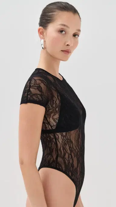 WARDROBE.NYC WARDROBE. NYC ace Cap Sleeve Thong Bodysuit Black | Thumbnail 4