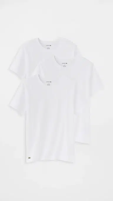 Lacoste Cotton Undershirt Crew Tee 3 Pack White S | Thumbnail 2 Lacoste Cotton Undershirt Crew Tee 3 Pack White S | Thumbnail 2