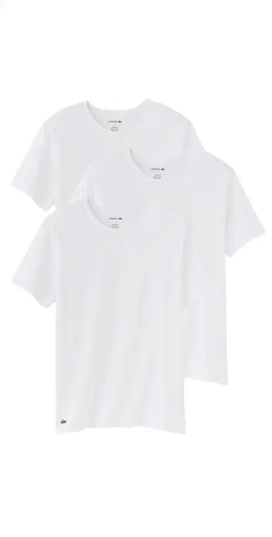Lacoste Cotton Undershirt Crew Tee 3 Pack White S | Thumbnail 1 Lacoste Cotton Undershirt Crew Tee 3 Pack White S | Thumbnail 1