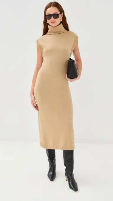 SIMKHAI Turtleneck Dress ight Camel | Thumbnail 5 SIMKHAI Turtleneck Dress ight Camel | Thumbnail 5