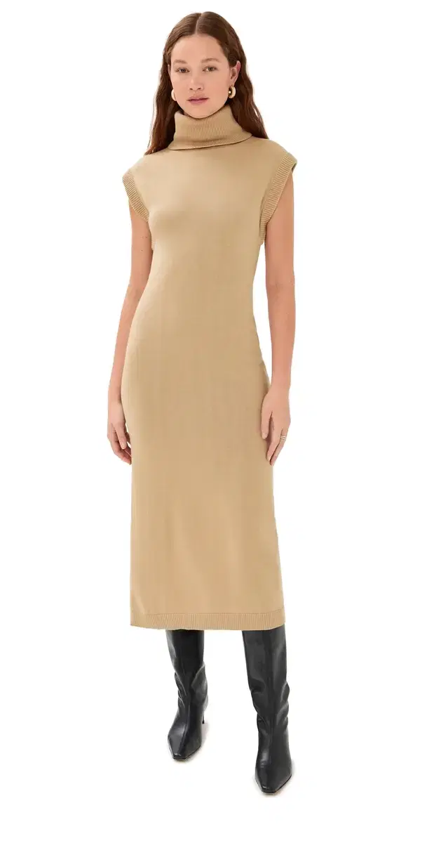 Turtleneck Dress ight Camel