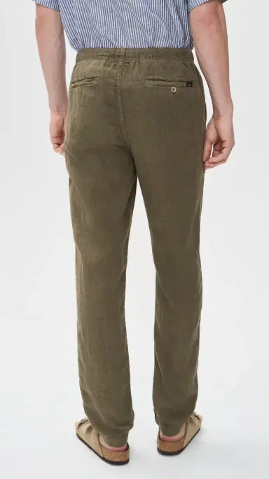 Faherty Linen Drawstring Pants Dark Palm | Thumbnail 3 Faherty Linen Drawstring Pants Dark Palm | Thumbnail 3