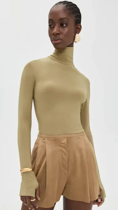 Norma Kamali lim Fit Long leeve Turtle Top Camel | Thumbnail 2 Norma Kamali lim Fit Long leeve Turtle Top Camel | Thumbnail 2