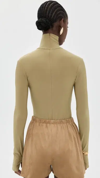 Norma Kamali lim Fit Long leeve Turtle Top Camel | Thumbnail 3 Norma Kamali lim Fit Long leeve Turtle Top Camel | Thumbnail 3