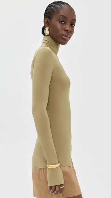 Norma Kamali lim Fit Long leeve Turtle Top Camel | Thumbnail 4 Norma Kamali lim Fit Long leeve Turtle Top Camel | Thumbnail 4