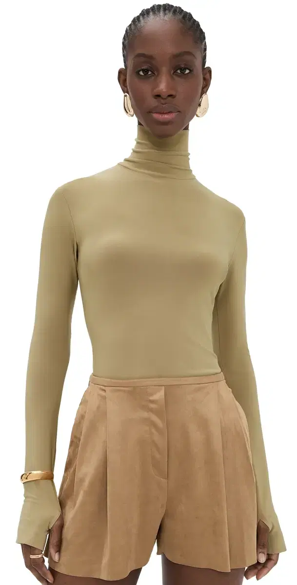 lim Fit Long leeve Turtle Top Camel
