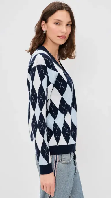 LIONESS Prado Knit Sweater Blue Argyle S | Thumbnail 4 LIONESS Prado Knit Sweater Blue Argyle S | Thumbnail 4