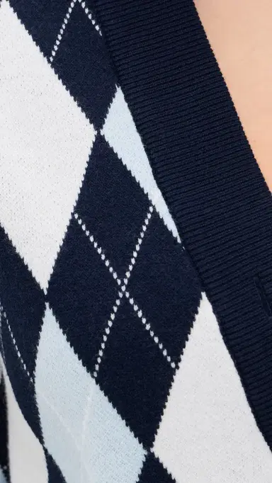 LIONESS Prado Knit Sweater Blue Argyle S | Thumbnail 6 LIONESS Prado Knit Sweater Blue Argyle S | Thumbnail 6
