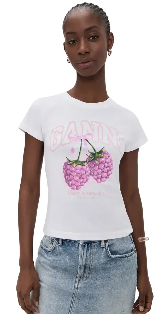 Baby Fit T-shirt Raspberry Bright White