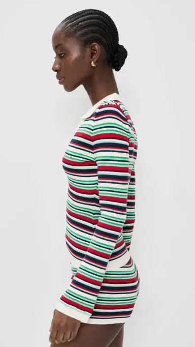 Seven Wonders Xyla Collared Long leeve Knit Top Xyla tripe | Thumbnail 4 Seven Wonders Xyla Collared Long leeve Knit Top Xyla tripe | Thumbnail 4