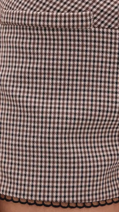 Yellow The Label Houndstooth Mini Shorts Brown L | Thumbnail 6 Yellow The Label Houndstooth Mini Shorts Brown L | Thumbnail 6