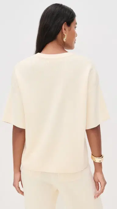English Factory Collar Knit Half Sleeves Top | Thumbnail 3