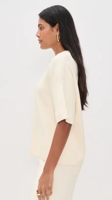 English Factory Collar Knit Half Sleeves Top | Thumbnail 4