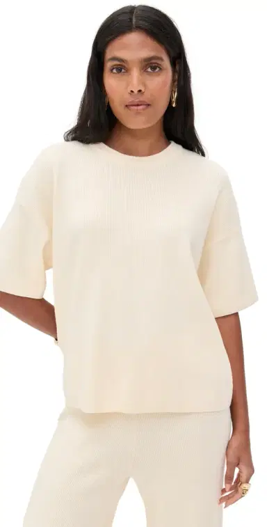 English Factory Collar Knit Half Sleeves Top | Thumbnail 1