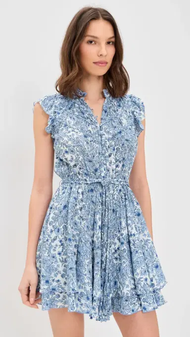 Poupette St Barth Callie Mini Dress Blue Aquaflora | Thumbnail 2 Poupette St Barth Callie Mini Dress Blue Aquaflora | Thumbnail 2