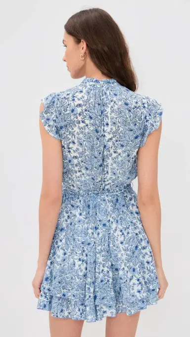 Poupette St Barth Callie Mini Dress Blue Aquaflora | Thumbnail 3 Poupette St Barth Callie Mini Dress Blue Aquaflora | Thumbnail 3