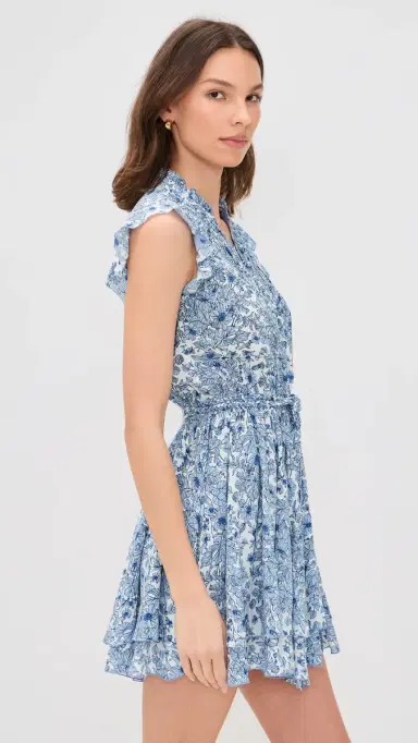 Poupette St Barth Callie Mini Dress Blue Aquaflora | Thumbnail 4 Poupette St Barth Callie Mini Dress Blue Aquaflora | Thumbnail 4