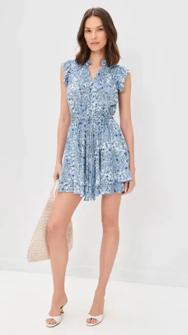 Poupette St Barth Callie Mini Dress Blue Aquaflora | Thumbnail 5 Poupette St Barth Callie Mini Dress Blue Aquaflora | Thumbnail 5