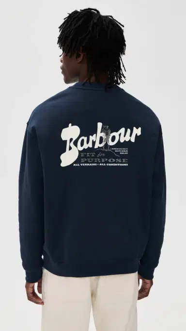 Barbour Blythe Crew Neck Sweatshirt Navy | Thumbnail 3