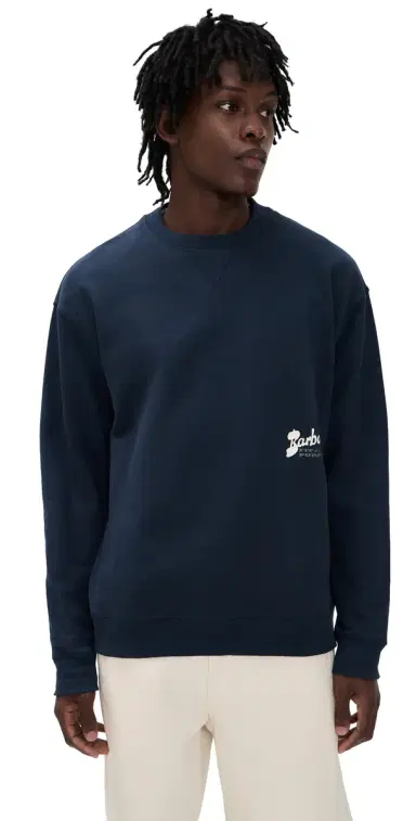 Barbour Blythe Crew Neck Sweatshirt Navy | Thumbnail 1