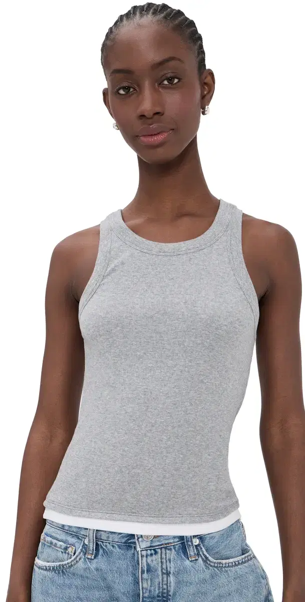 Orion Tank Top Heather Grey/White