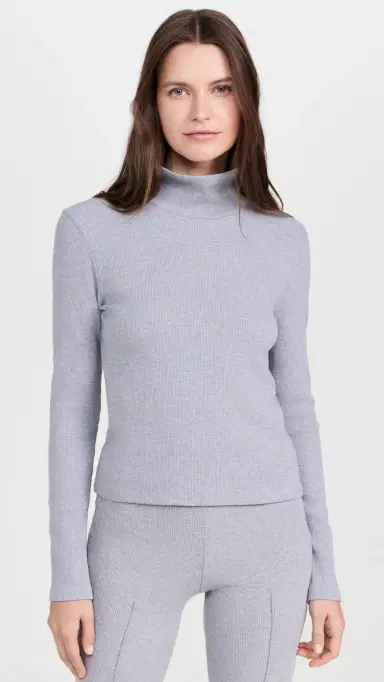 DONNI. The Rib Turtleneck Heather Grey | Thumbnail 2 DONNI. The Rib Turtleneck Heather Grey | Thumbnail 2