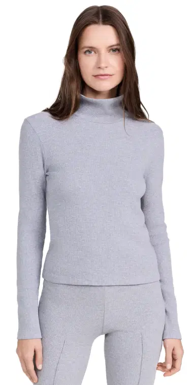 DONNI. The Rib Turtleneck Heather Grey | Thumbnail 1 DONNI. The Rib Turtleneck Heather Grey | Thumbnail 1