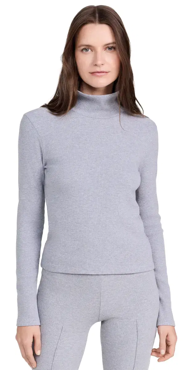 The Rib Turtleneck Heather Grey