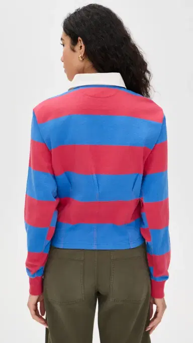 Polo Ralph Lauren Jersey Long Sleeve Polo Sunset Red/Greenwich Blue | Thumbnail 3